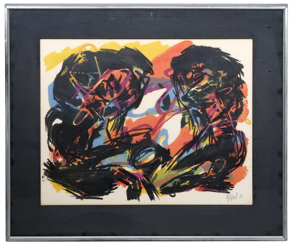 Appraisal: KAREL APPEL ABSTRACT LITHOGRAPHChristiaan Karel Appel Netherlands - Abstract colorful