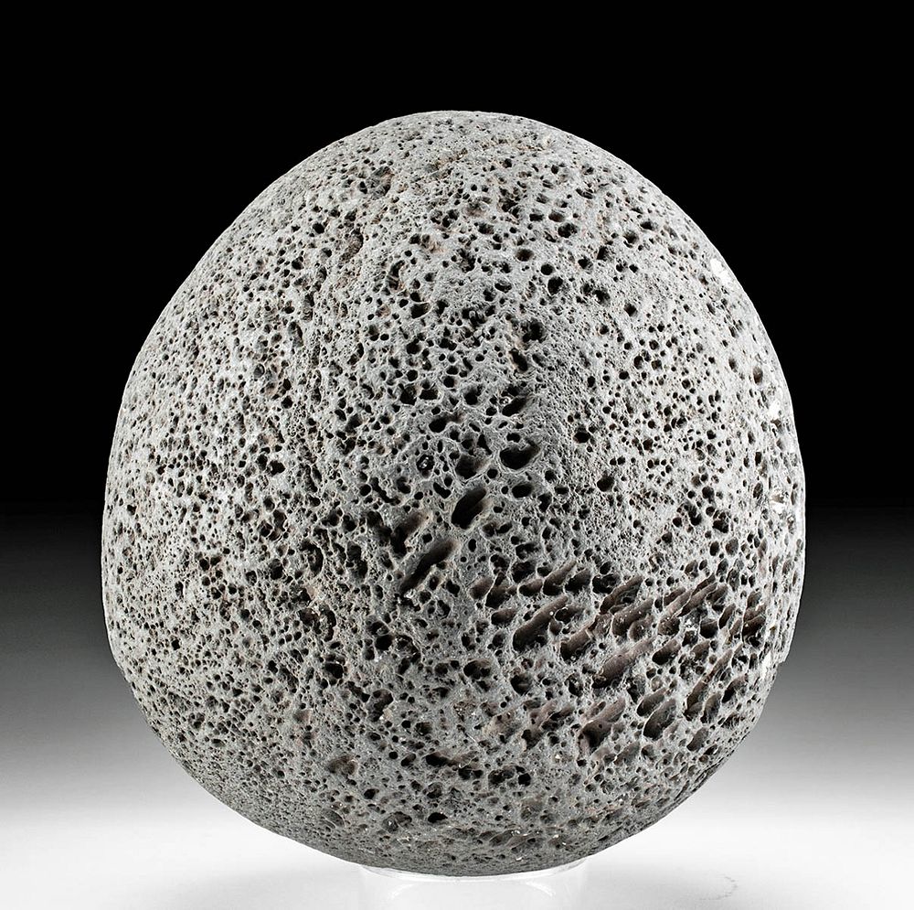 Appraisal: Large th C Hawaiian Stone Game Sphere for Balancing North