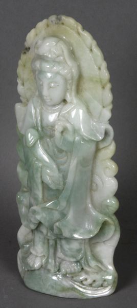 Appraisal: Chinese carved jade Quan Yin figure x EST