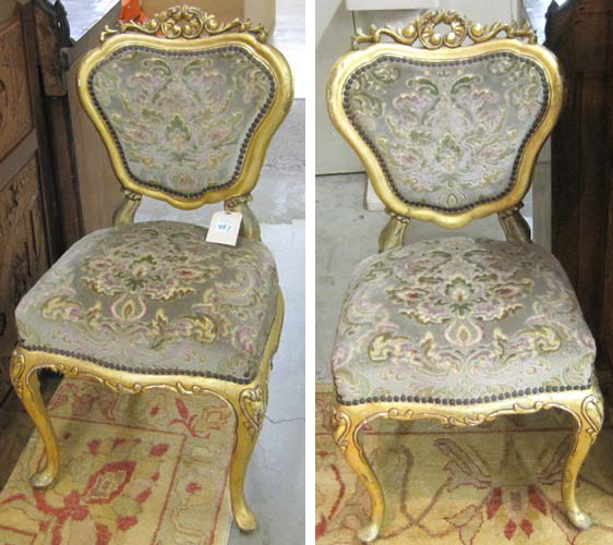 Appraisal: PAIR OF LOUIS XV STYLE SIDE CHAIRS having carved and