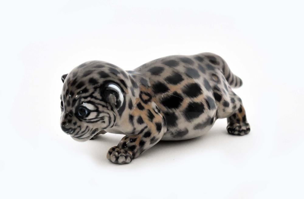 Appraisal: ROYAL COPENHAGEN PORCELAIN SNOW LEOPARD CUBThe underside marked Height in