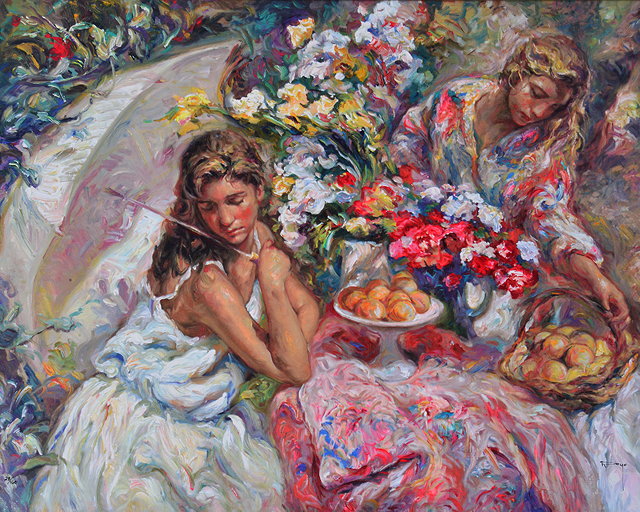 Appraisal: JOS ROYO b 'Adornando la Mesa' serigraph signed and numbered