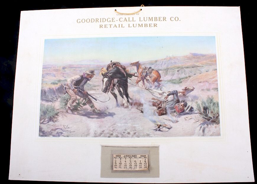 Appraisal: C M Russell Goodridge Lumber Co Calendar Offered in this