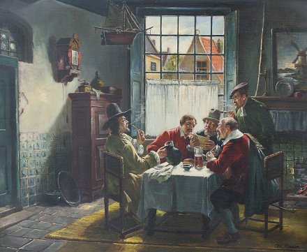 Appraisal: NAUER Adolf German Interior Genre scene of a meeting of