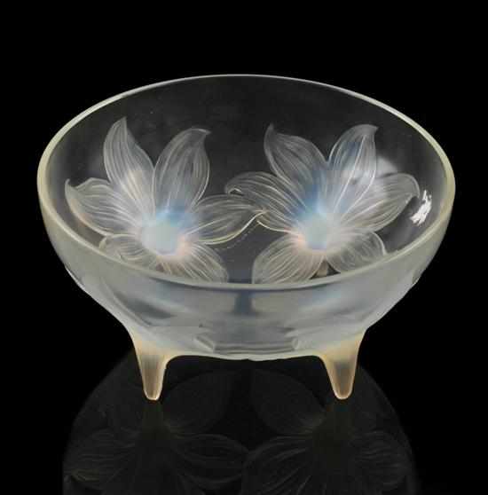 Appraisal: A Rene Lalique 'Lys' pattern opalescent glass bowl Circa Shallow