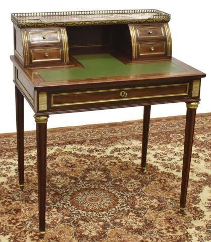 Appraisal: French Louis XVI style marble-top mahogany writing desk late th