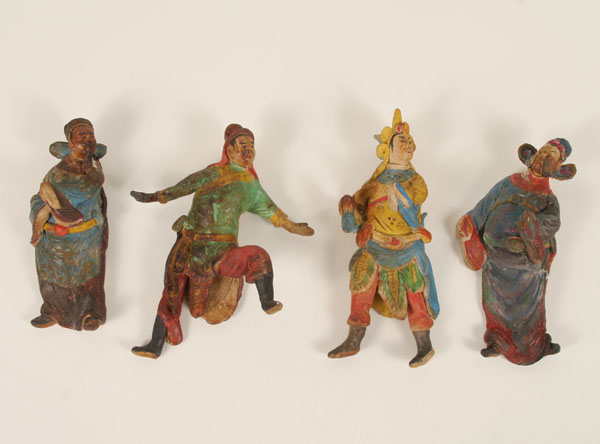 Appraisal: Four Robert Lohman Chinese palace guard figures hand formed glazed