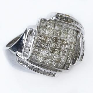 Appraisal: Vintage Princess Cut Diamond and Karat White Gold Ring Vintage