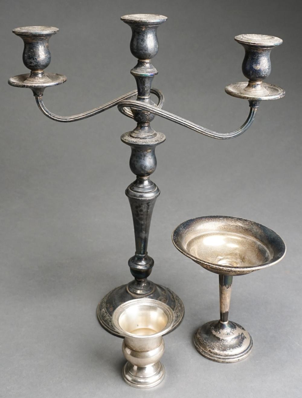 Appraisal: WEIGHTED STERLING SILVER INTERNATIONAL 'PRELUDE' CONVERTIBLE ONE-TO-THREE LIGHT CANDELABRA COMPOTE