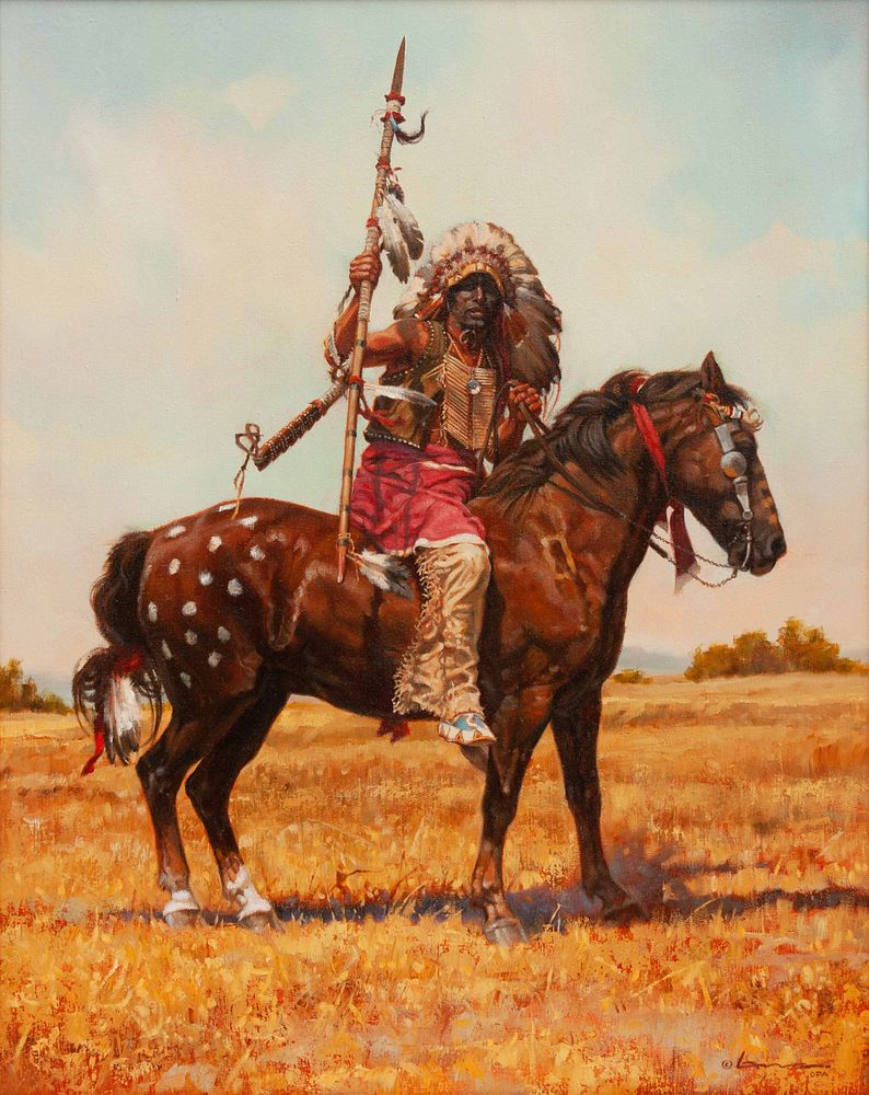 Appraisal: Steven Lang American b Cheyenne War Lance Steven Lang American