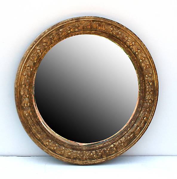 Appraisal: A Neoclassical style painted and parcel gilt mirror th century