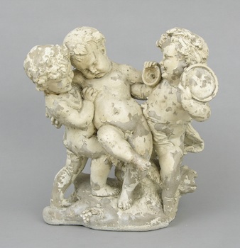 Appraisal: A Charming Garden Sculpture of Three Cherubs A charming garden