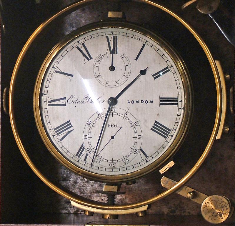 Appraisal: Good English eight day marine chronometer the silvered dial signed