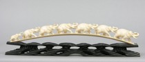 Appraisal: Carved Ivory Elephant Bridge Chinese ca th Century unsigned Seven