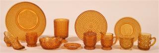 Appraisal: Lot of Amber Pattern Glassware Lot of Amber Hobnail and