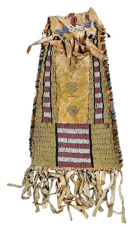 Appraisal: Arapaho Beaded Bag last quarter th century beaded on two