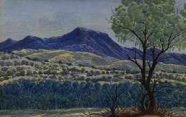 Appraisal: Enos Namatjira - Untitled watercolour signed 'ENOS NAMATJIRA' lower left