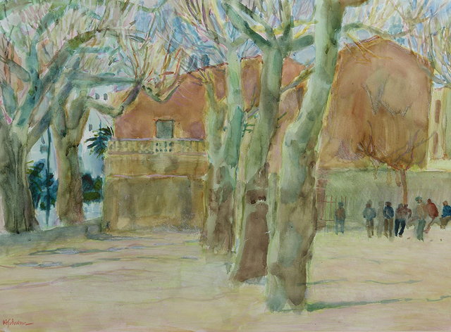 Appraisal: Hans Schwarz Austrian - The Square Colliouresigned lower left watercolour