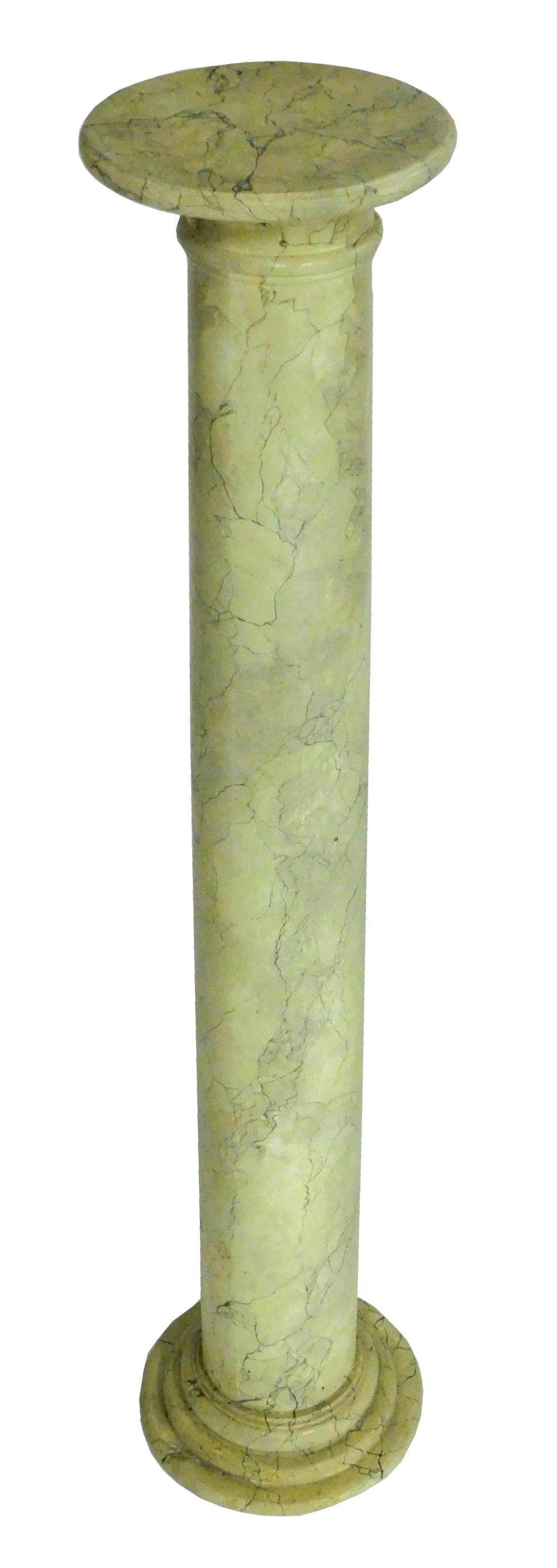 Appraisal: Faux marble painted wood pedestal Roman Tuscan style column white