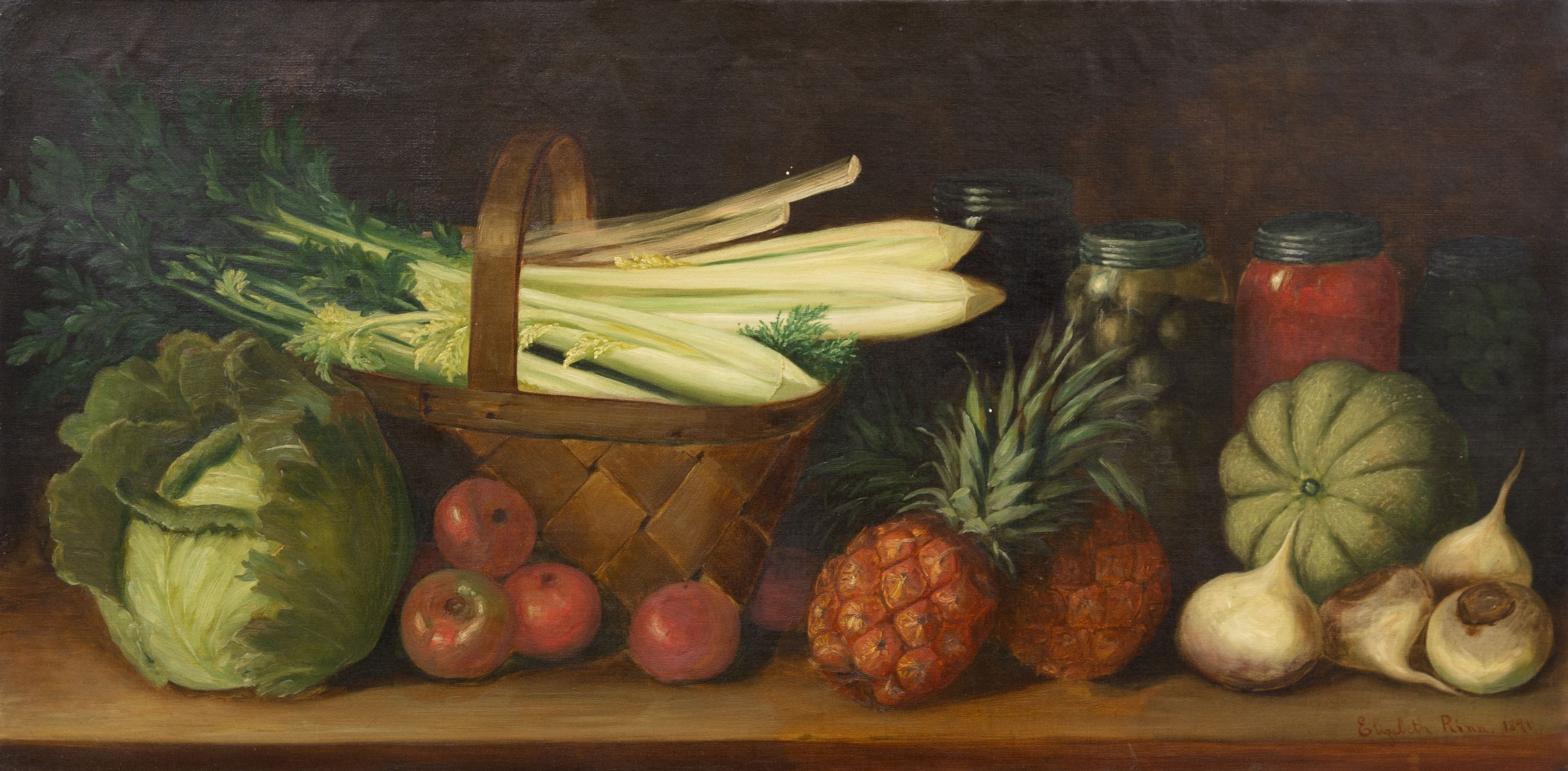 Appraisal: ELIZABETH M RINN - A LITTLE SUPPLY oil on canvas