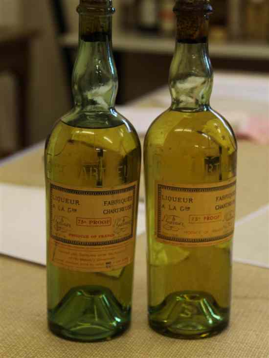 Appraisal: Two bottles of yellow Chartreuse c s driven corks one