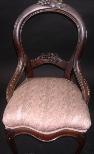 Appraisal: American Rococo Revival Mahogany Balloon-Back Parlor Chair third quarter th