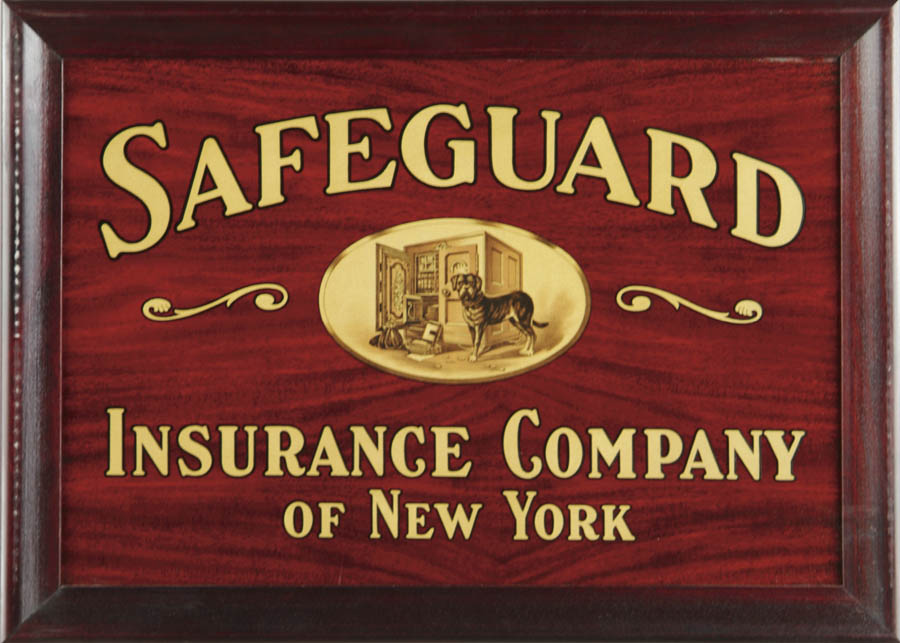 Appraisal: SAFEGUARD INSURANCE COMPANY SIGN W OB Oval vignette illustration of