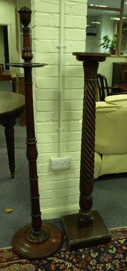 Appraisal: A Victorian mahogany pedestal of twisted rope form on a