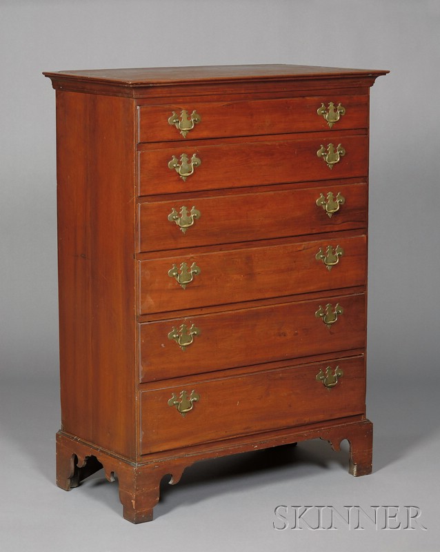 Appraisal: Chippendale Cherry Tall Chest of Drawers New England late th