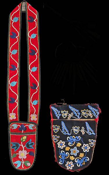 Appraisal: Two Tlingit beaded bags One a bandoleer bag made from