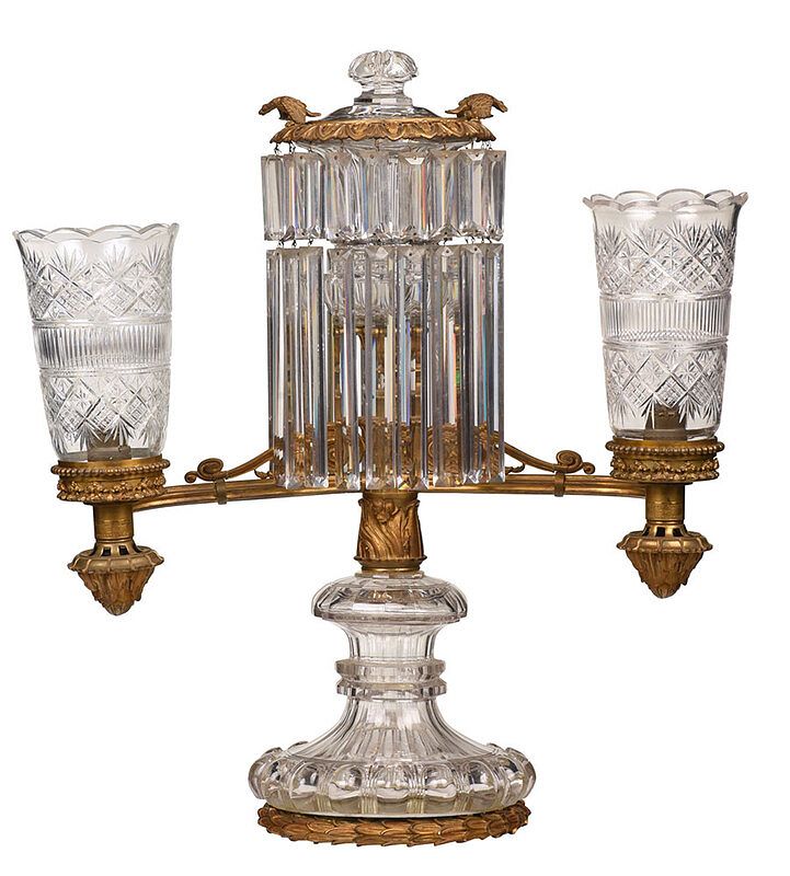 Appraisal: Lewis Vernon Co Gilt Bronze Argand Lamp American Philadelphia circa