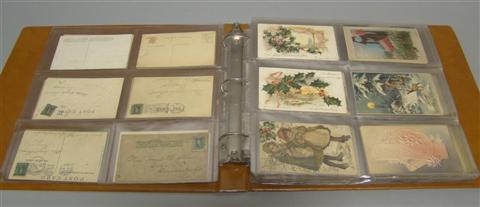 Appraisal: ALBUM OF EARLY TH CENTURY POSTCARDS Including Christmas and various