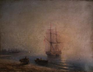 Appraisal: ATTRIBUTED TO IVAN KONSTANTINOVICH AIVAZOVSKY RUSSIAN - Ship at Sea