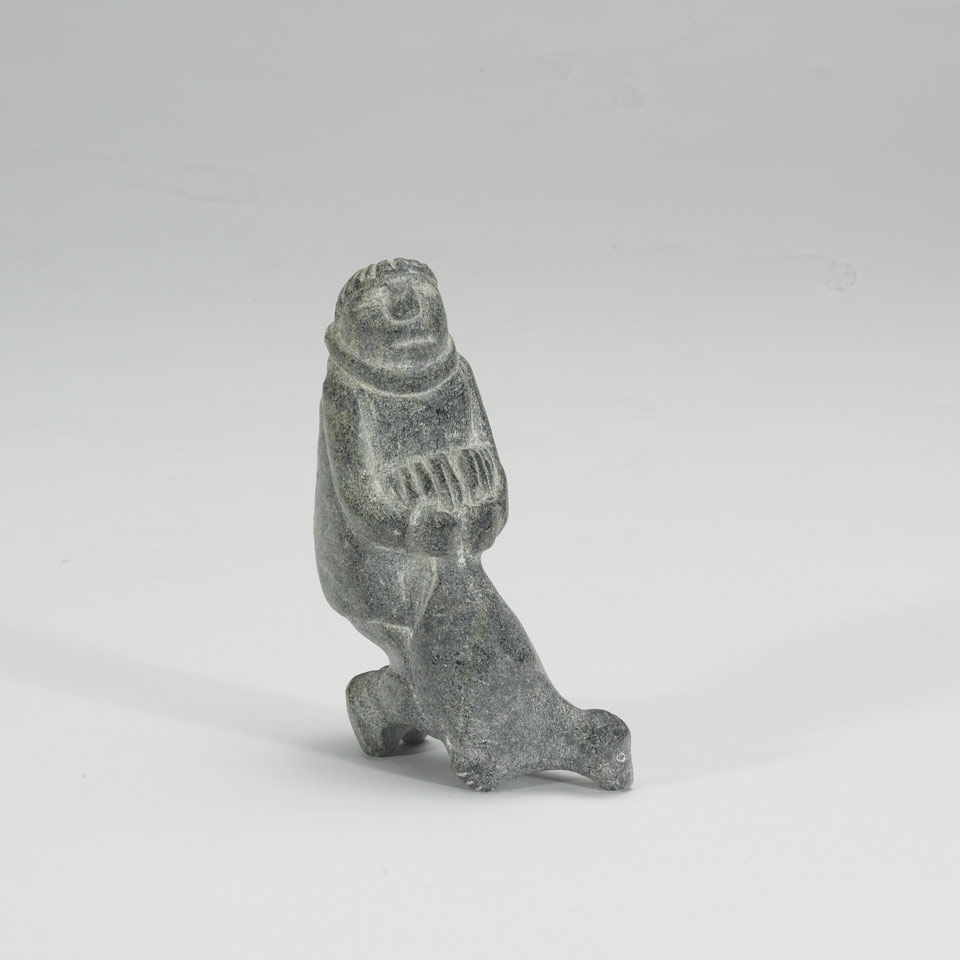 Appraisal: CHARLIE SAVIADJUK - E - Salluit MAN WITH SEAL stone