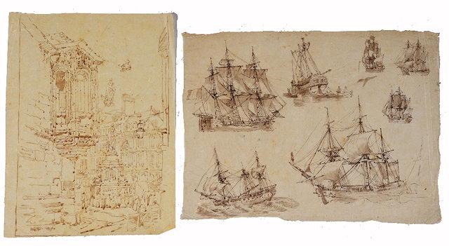 Appraisal: A COLLECTION OF TEN DRAWINGS AND SKETCHES attributed to members