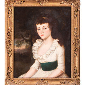 Appraisal: French School th Century Portrait of a Young Lady circa