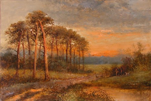 Appraisal: Artist th c English School Title Snipe Shooting at Twilight