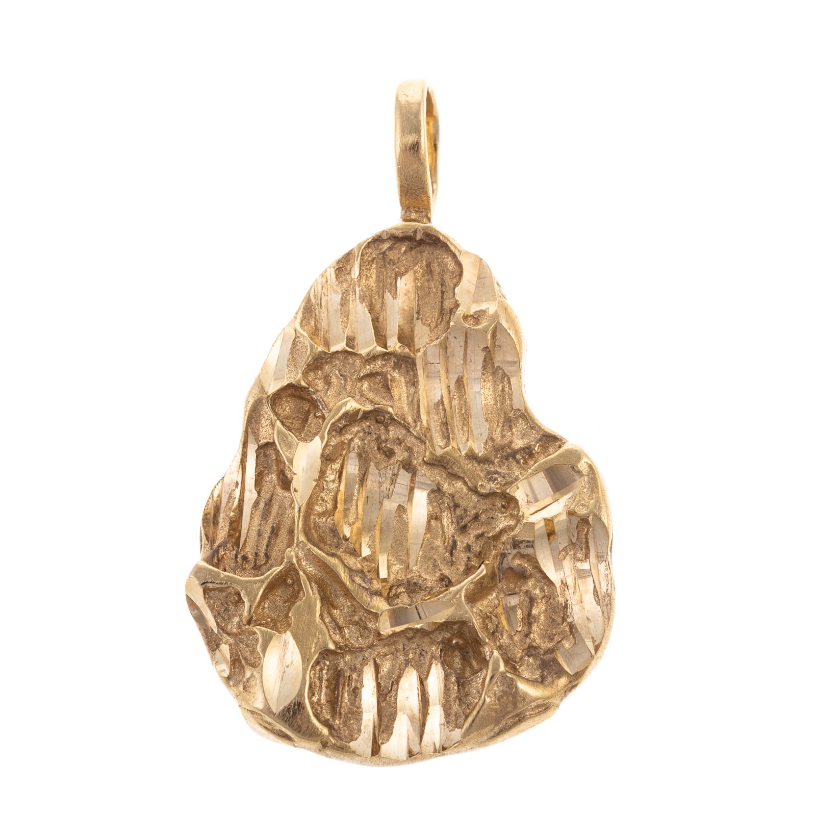 Appraisal: A TEXTURED NUGGET PENDANT IN K K yellow gold textured