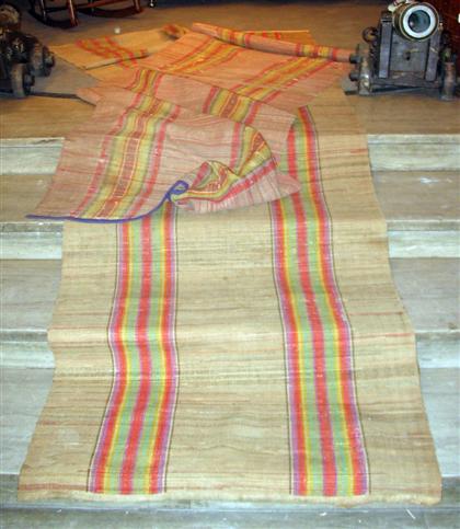 Appraisal: Three woven runners late th early th century Worked with