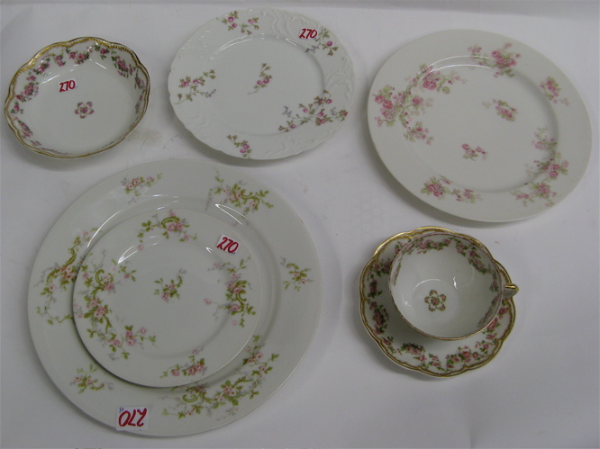 Appraisal: COLLECTION LIMOGE FRANCE FINE CHINA pieces in similar patterns of