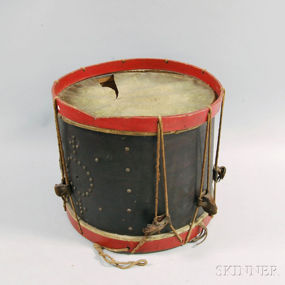 Appraisal: B E M Brown Painted Drum Winchester Connecticut c the