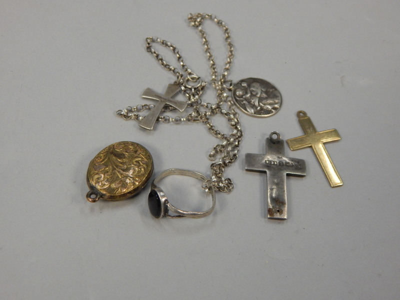 Appraisal: Various jewellery to include silver chains and crucifix ct gold