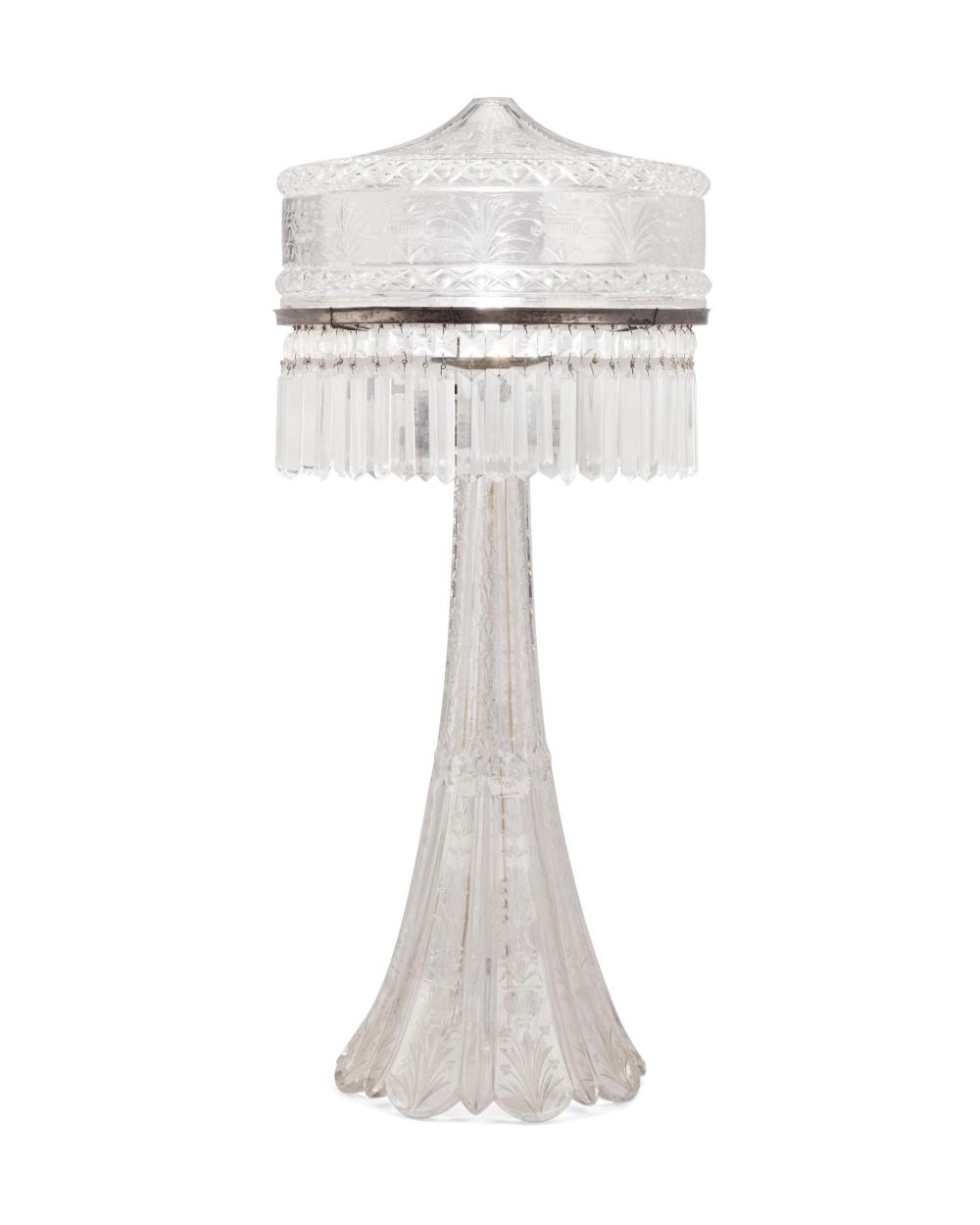 Appraisal: An American Brilliant cut glass table lamp First-quarter th Century