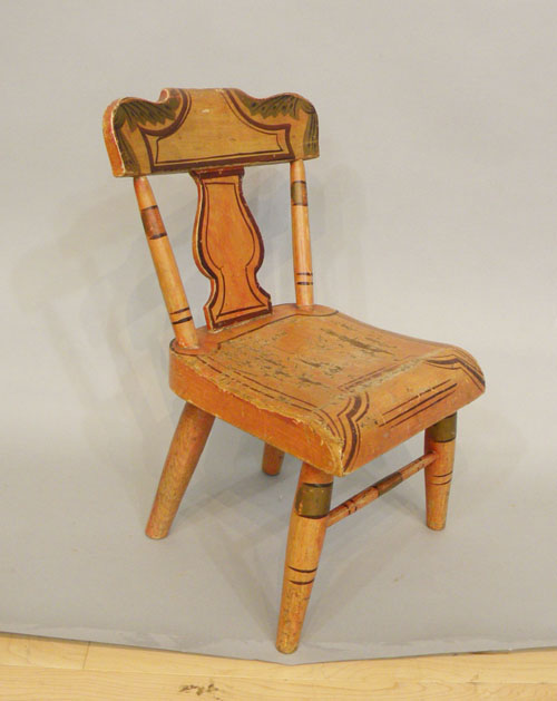 Appraisal: Painted doll chair th c h