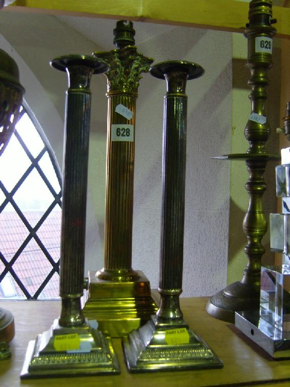 Appraisal: A brass lamp base in the form of a Corinthian