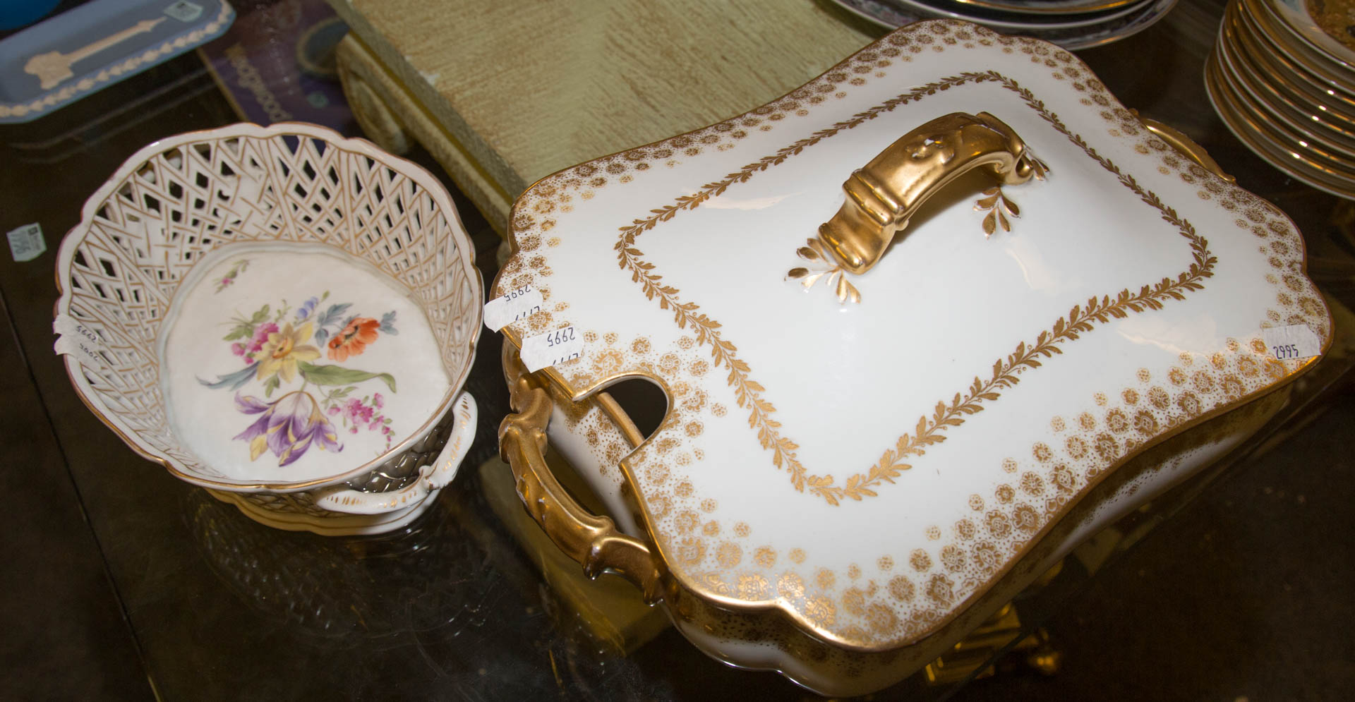 Appraisal: German dish and a Limoges tureen