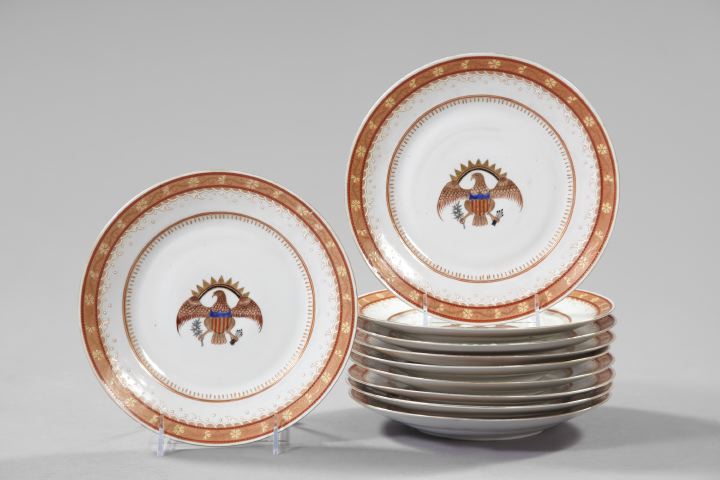 Appraisal: Rare Set of Ten Chinese Export Armorial Porcelain Dinner Plates