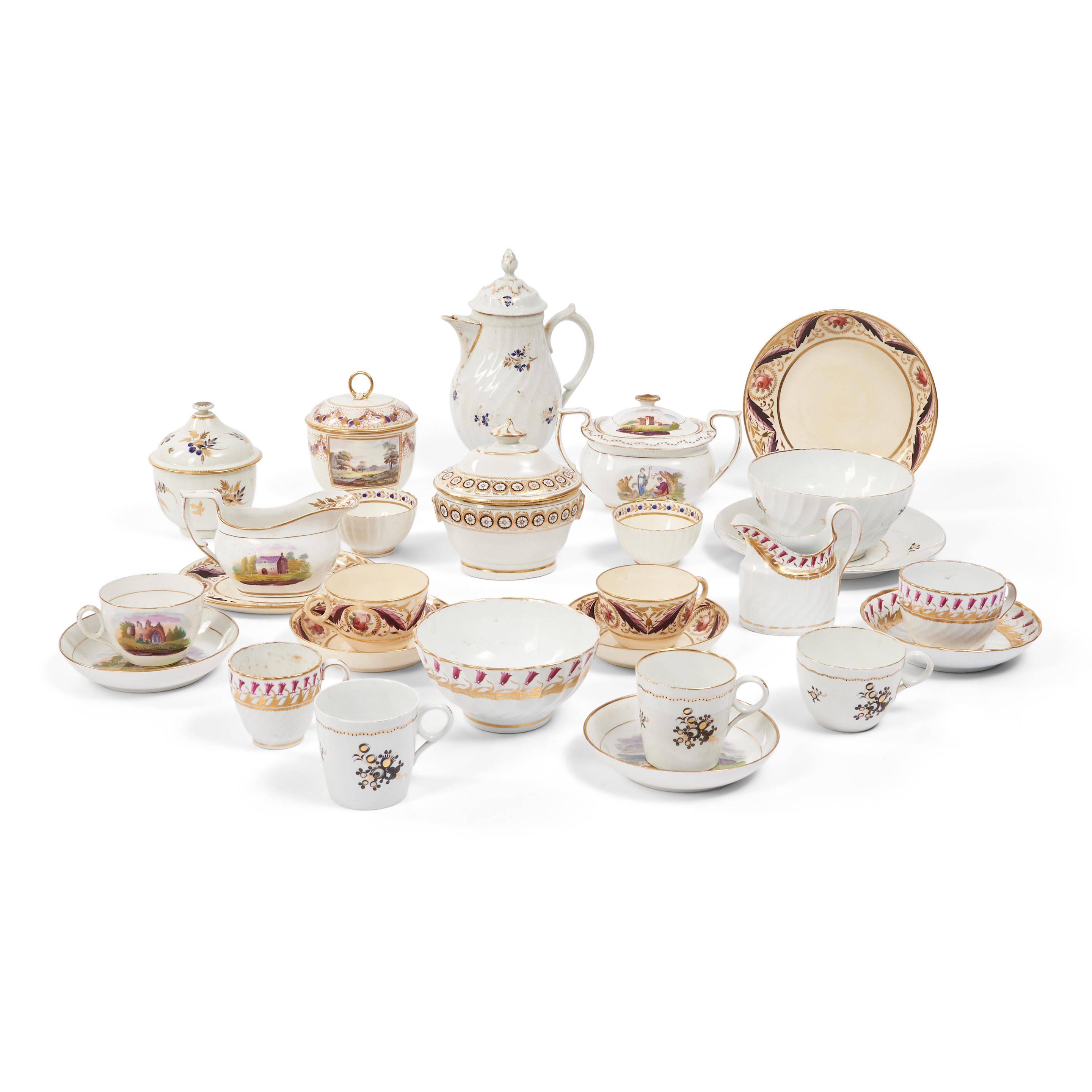 Appraisal: GROUP OF ENGLISH PORCELAIN TEA WARES approx pieces including one