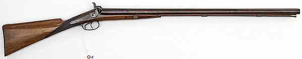 Appraisal: Percussion Double-Barrel Shotgun by Wm Moore gauge round barrels Back-action