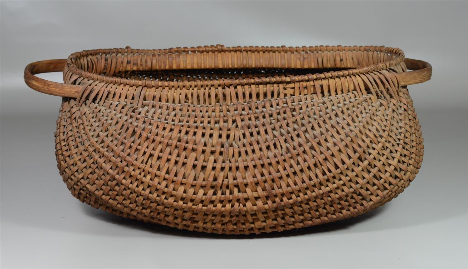 Appraisal: Oblong Basket with Double Wooden Handles l w h RCA